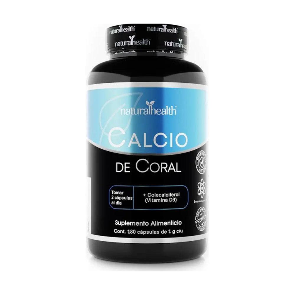 Natural Health Calcio de Coral + Vitamina D3 | 180 Cápsulas — imagen principal normalizada