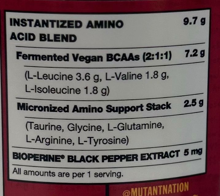 Mutant Hardcore BCAA | 30 Servicios