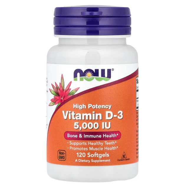 NOW Vitamina D3 | 5000 IU | 120 Softgels