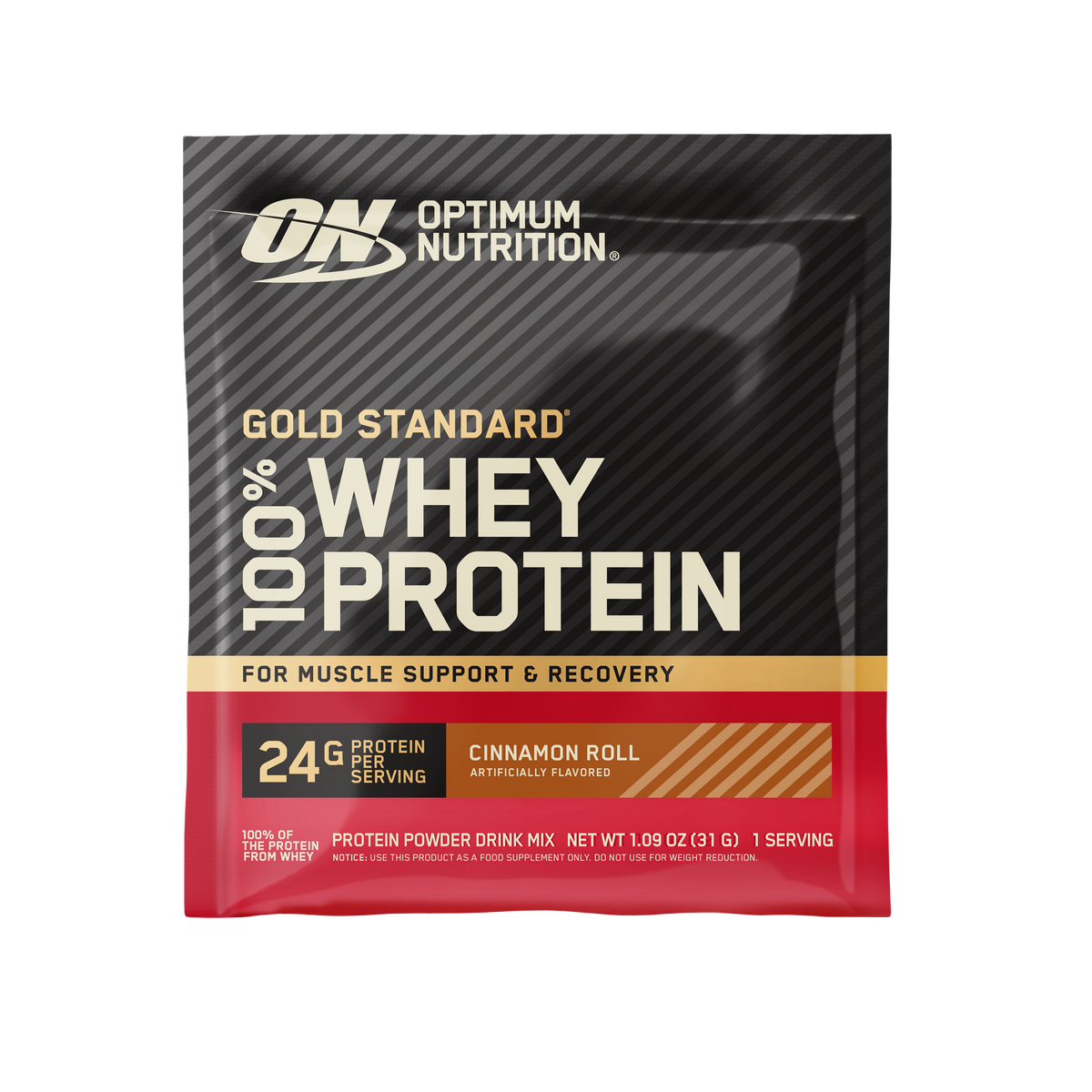Optimum Nutrition Gold Standard Whey Cinnamon Roll muestra 1 servicio