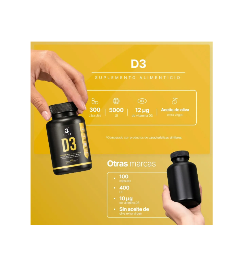 B Life Vitamina D3 | 300 Cápsulas