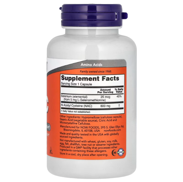 NOW NAC | 600 mg | 100 Cápsulas