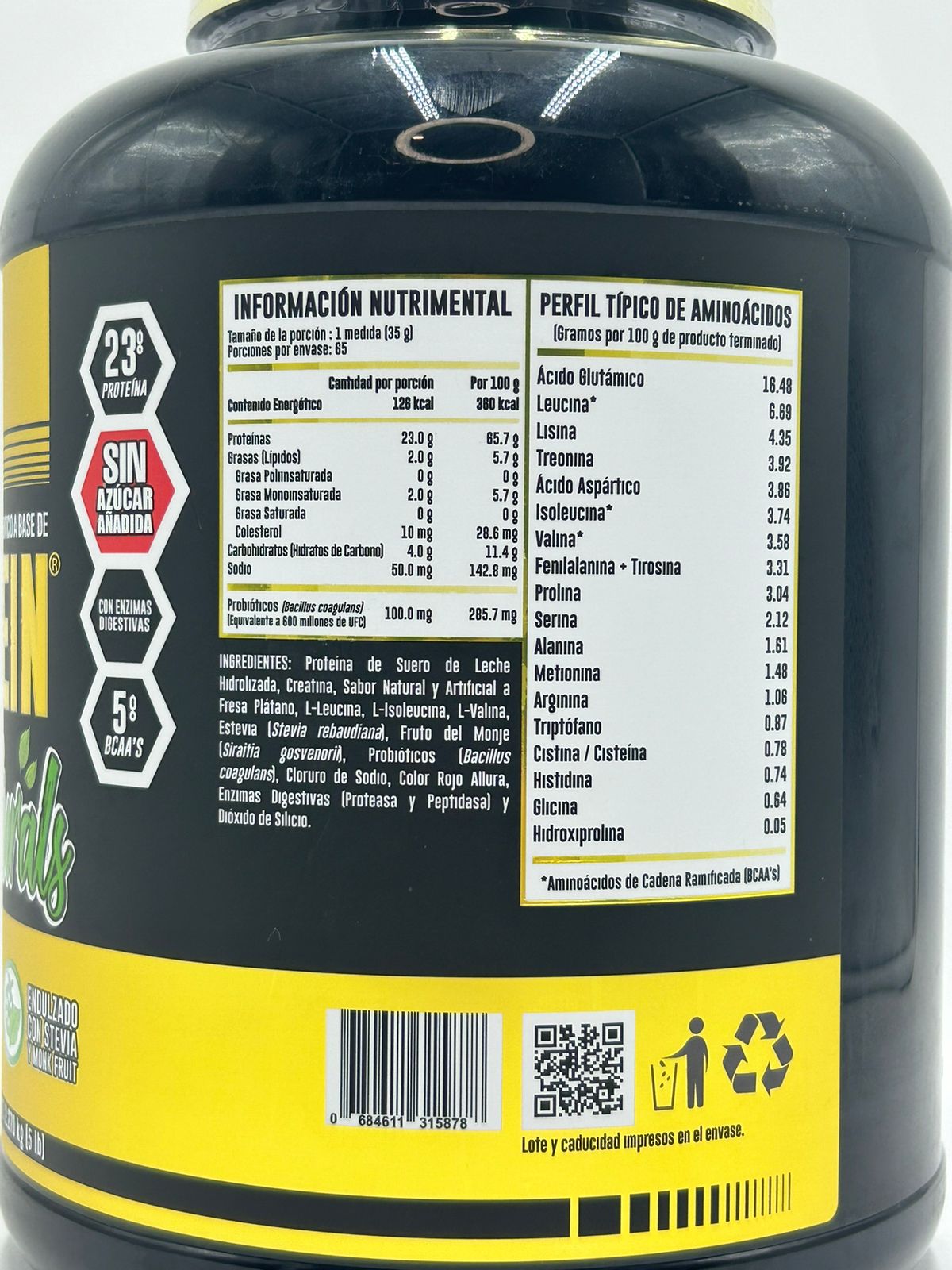 Advance Nutrition Hydrotein Naturals + Probióticos 5 lb | 65 Porciones