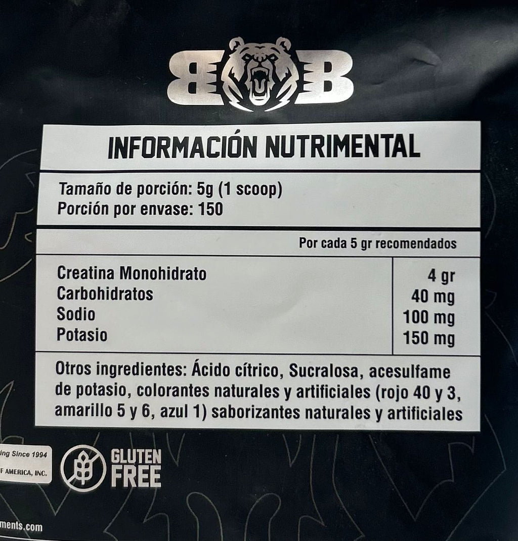 Creatina BlackBear | 150 Servicios | Mango