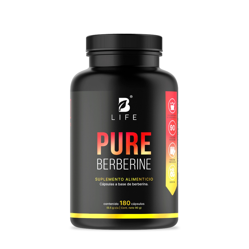 B Life Pure Berberine 500 mg 180 cápsulas - frente