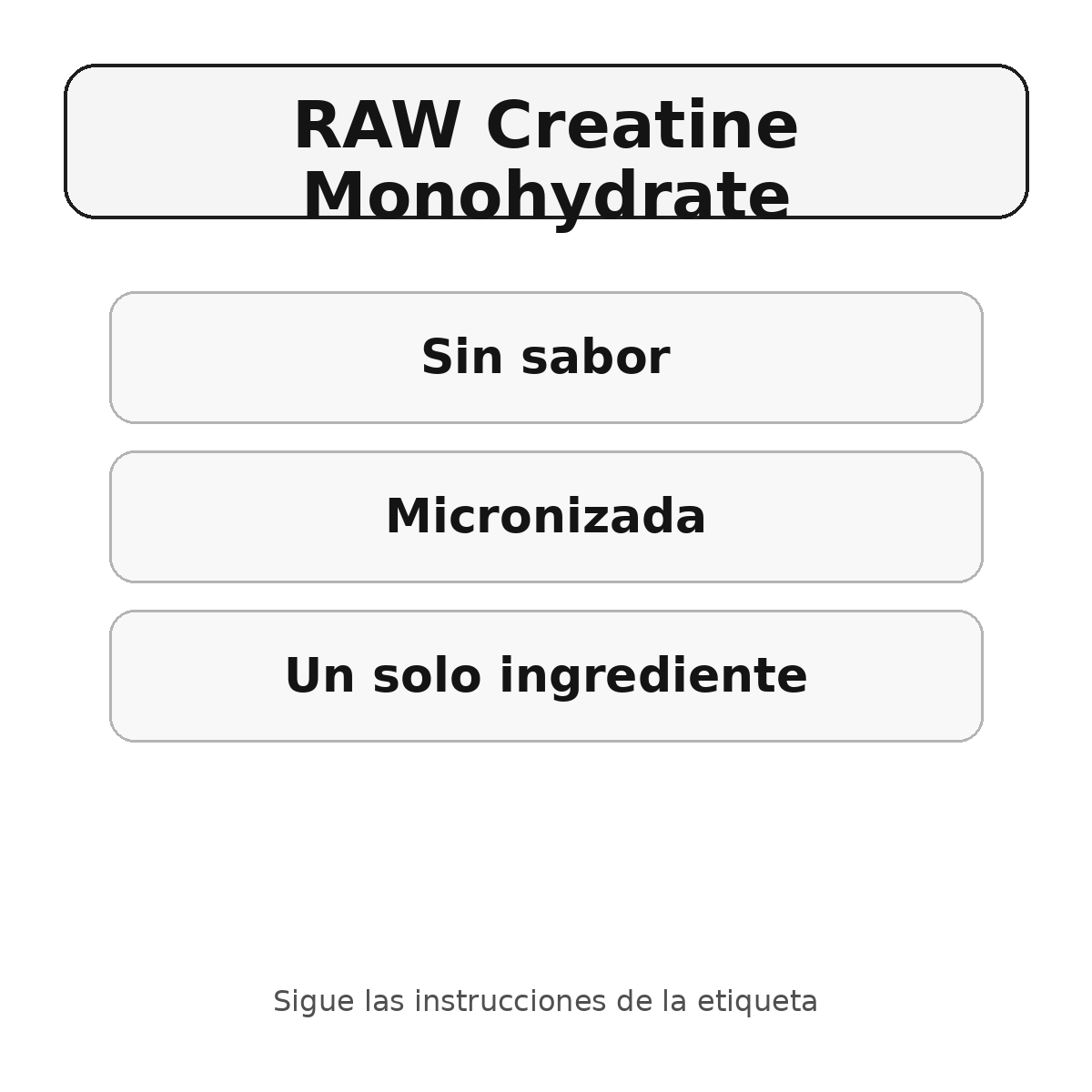 RAW Creatine Monohydrate - características