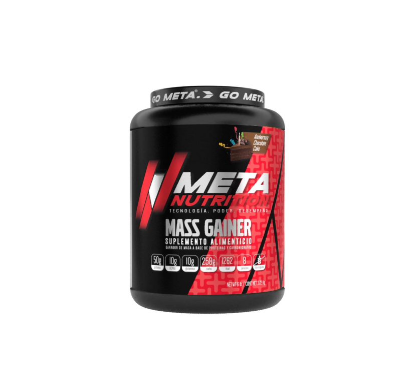 Mass Gainer 6LB 8 Servicios Meta Nutrition  Fórmula Alta en Calorías con Proteínas de Suero y Caseína para Ganar Peso