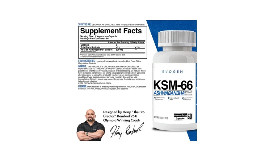 Evogen KSM-66 Ashwagandha | 60 Cápsulas - imagen 3