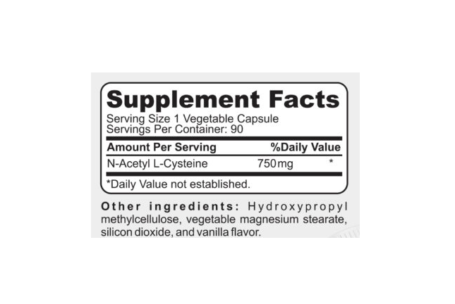 Pure Nutrition NAC | 750 mg | 90 Cápsulas