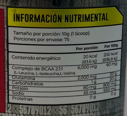 43 Supps BCAA + Glutamina | 75 Servicios