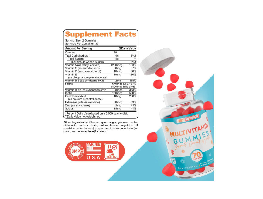 Pure Nutrition Multivitamin | 70 Gomitas