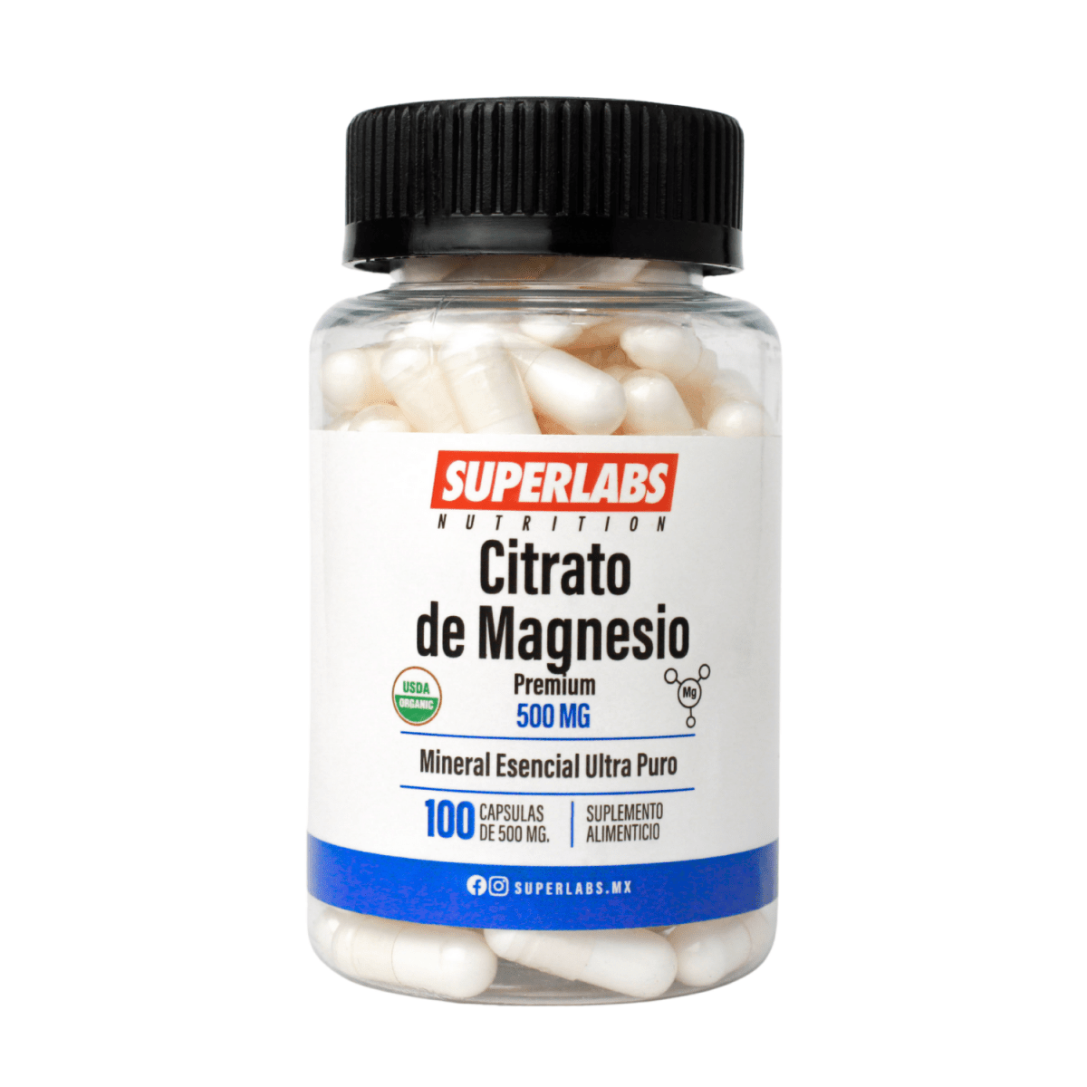 Superlabs Nutrition Citrato de Magnesio 500 mg - frente