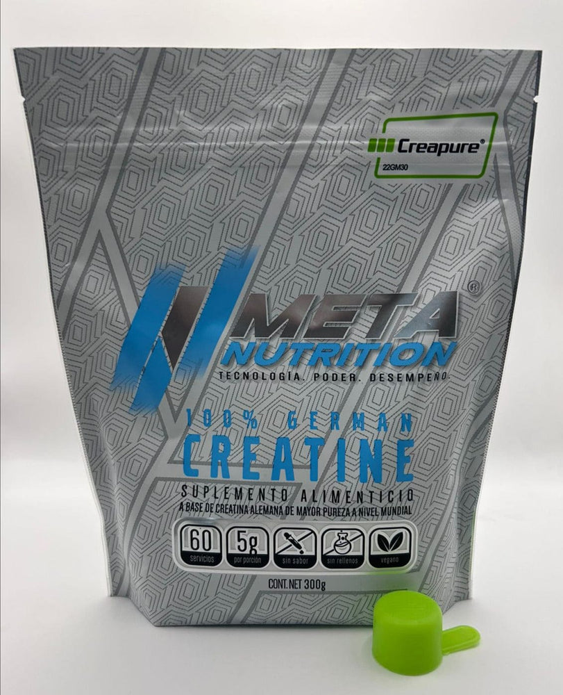 Meta Nutrition German Creatine Creapure 300 g - producto y scoop