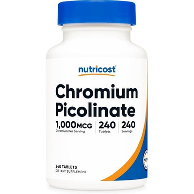 Nutricost Chromium Picolinate 1000 mcg 240 tabletas - frente