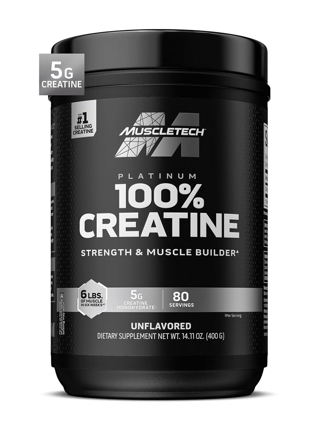 MuscleTech Platinum Creatine 80 servicios - presentación