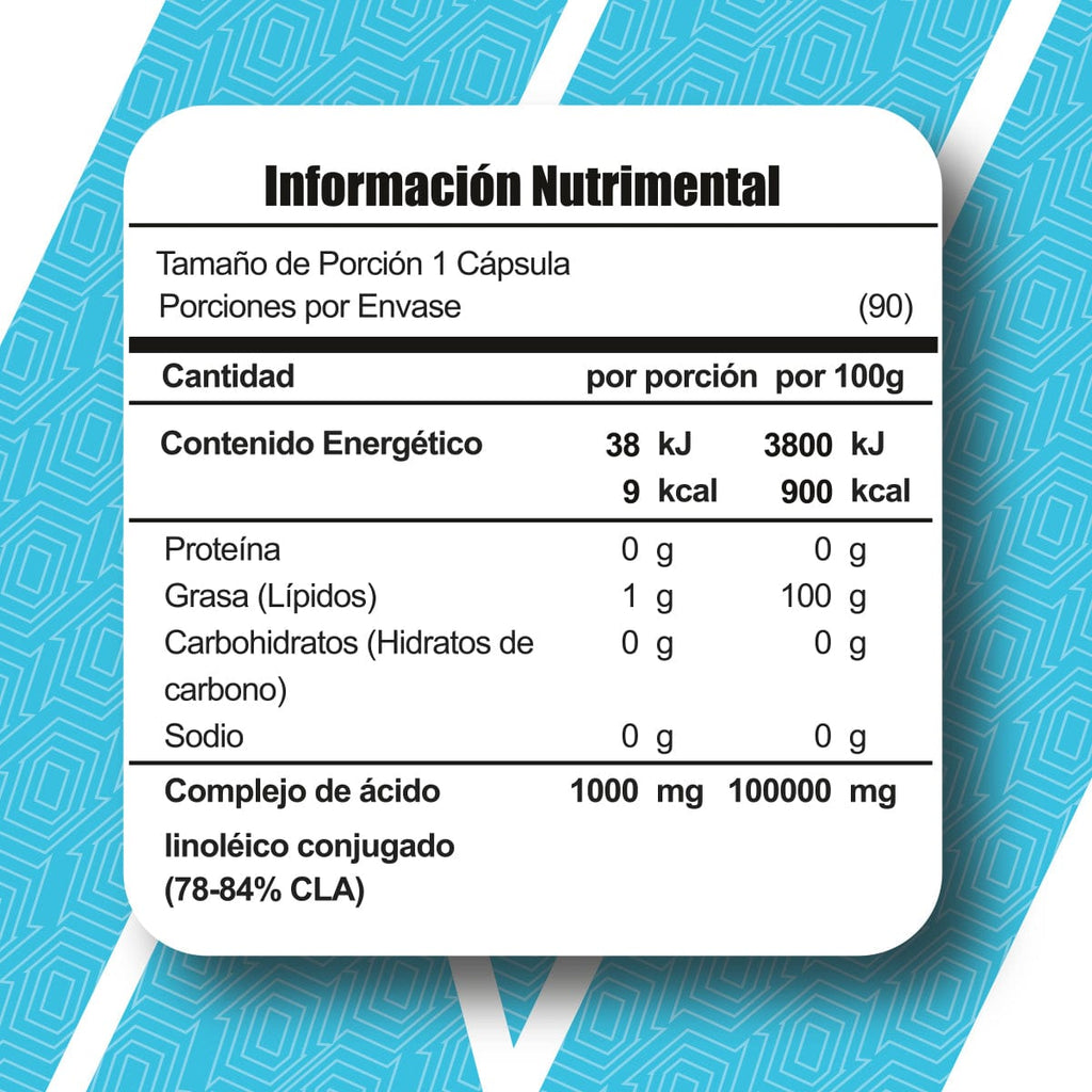 Meta Nutrition CLA - información nutrimental