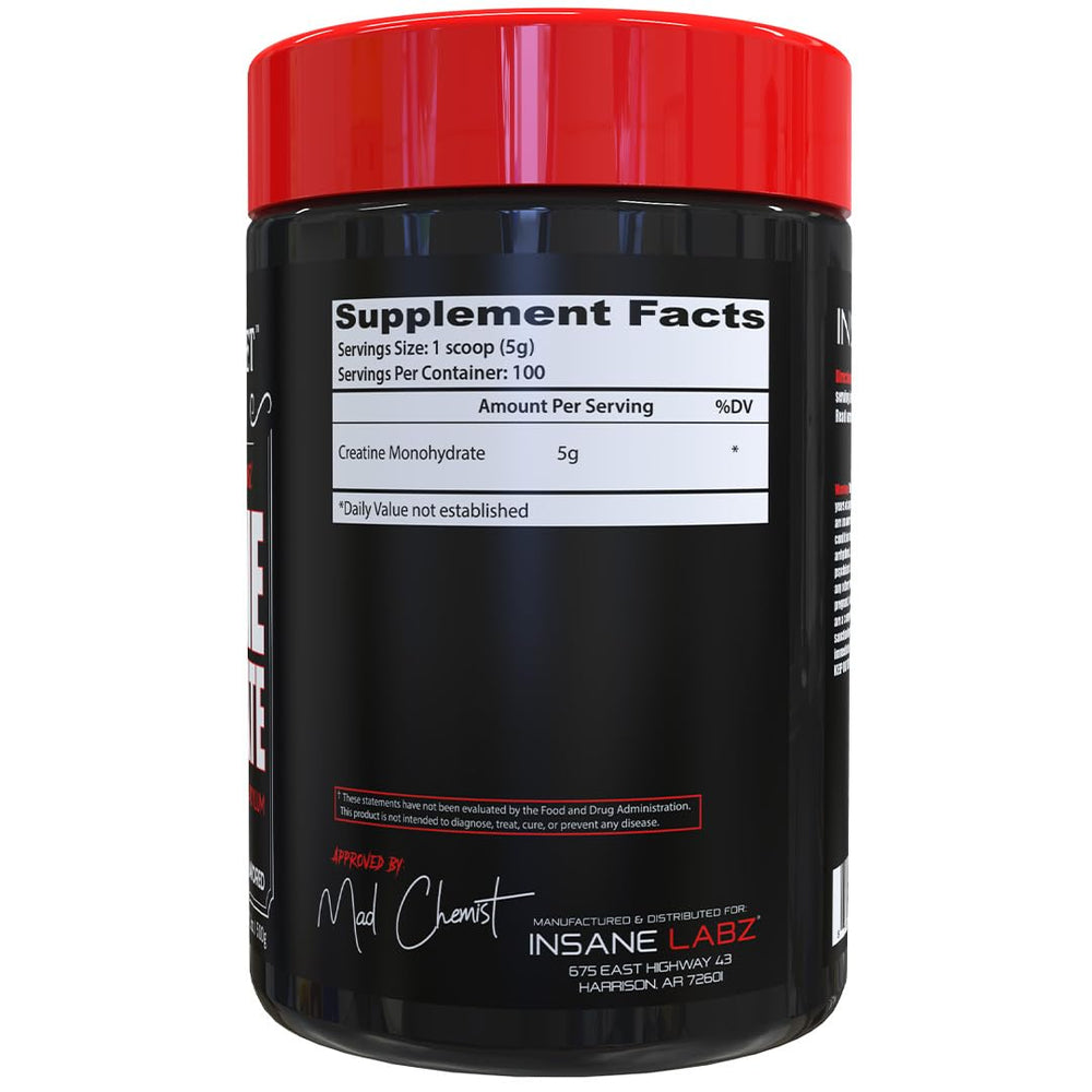 Insane Labz Creatine 100 servicios - Supplement Facts