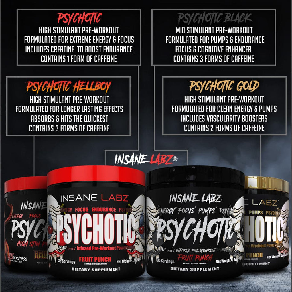 Insane Labz Psychotic Gold 35 servicios - diseño comparativo