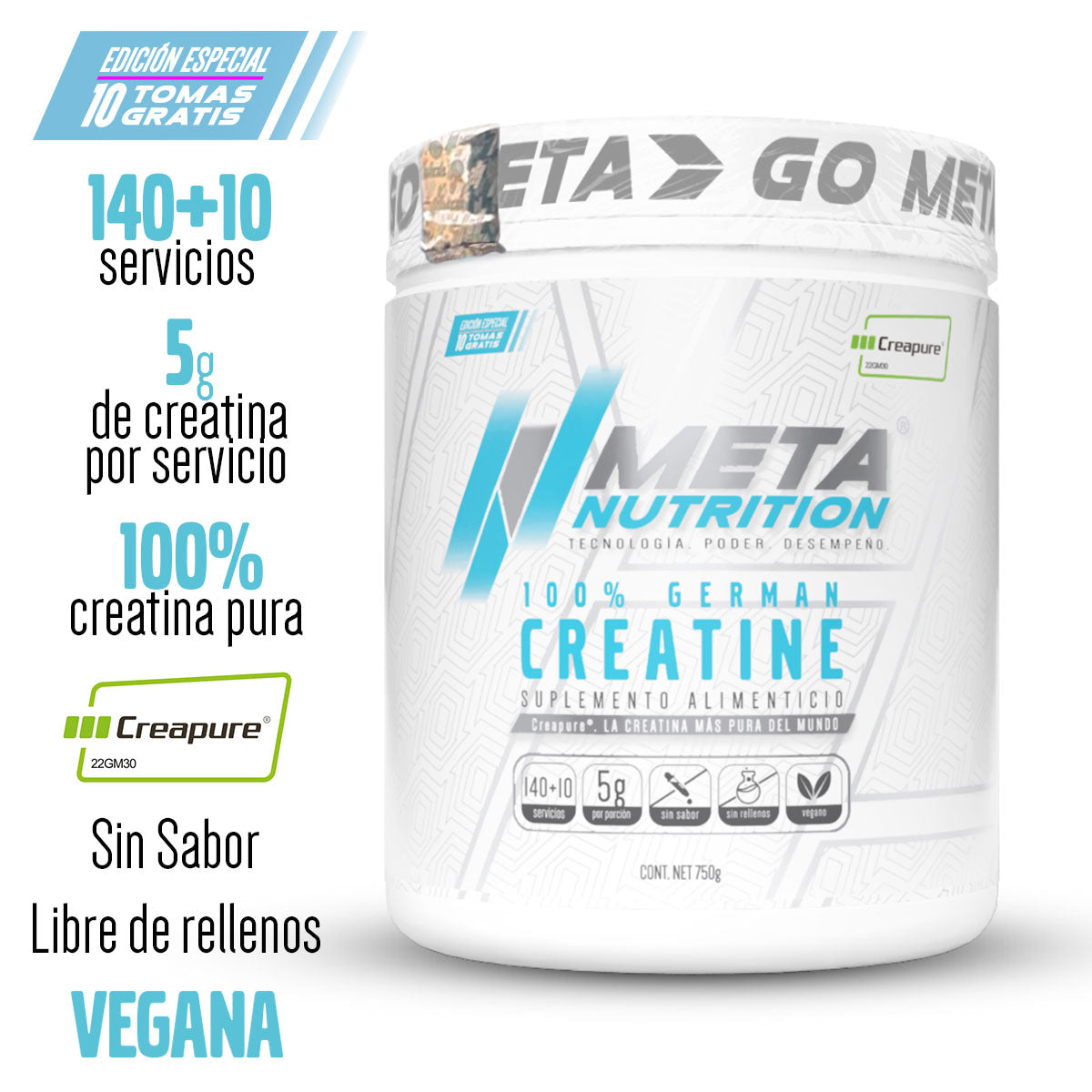 Meta Nutrition German Creapure 150 servicios - diseño