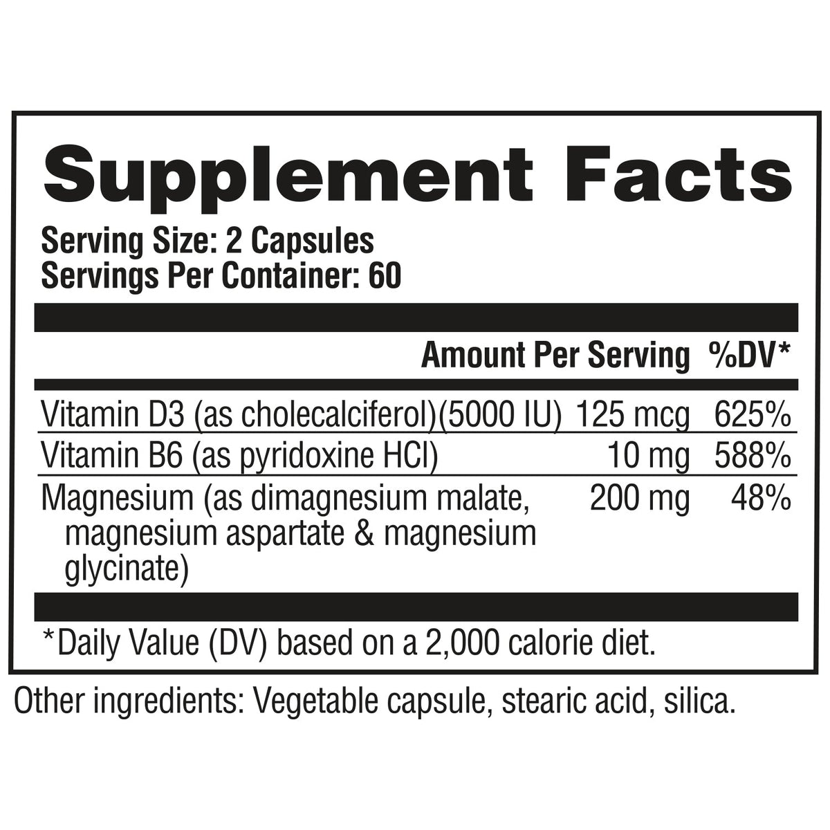 GAT Sport Pro Magnesium 120 cápsulas - Supplement Facts