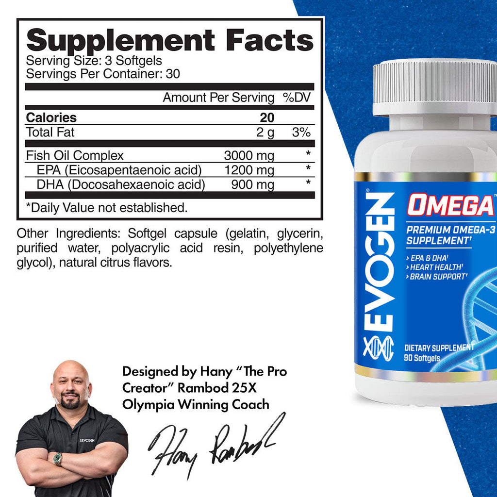 Evogen Omega 3 90 cápsulas - Supplement Facts