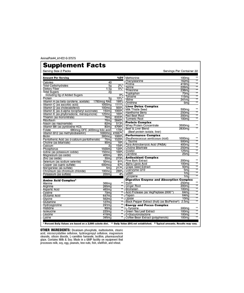 Animal Pak Multivitamínico | 44 Packs | Vitaminas y Minerales - imagen 5