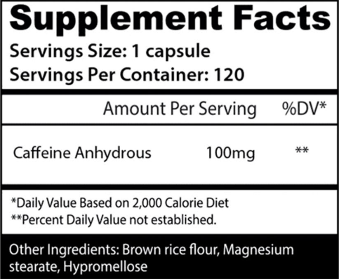 Insane Labz Caffeine | 100 mg | 120 Cápsulas - imagen 5
