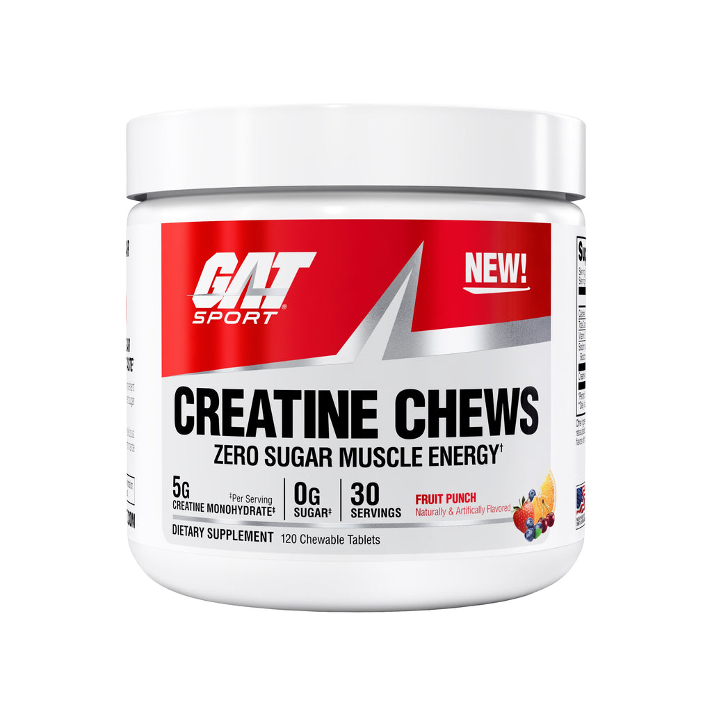 GAT Creatine Chews Fruit Punch 30 servicios - frontal
