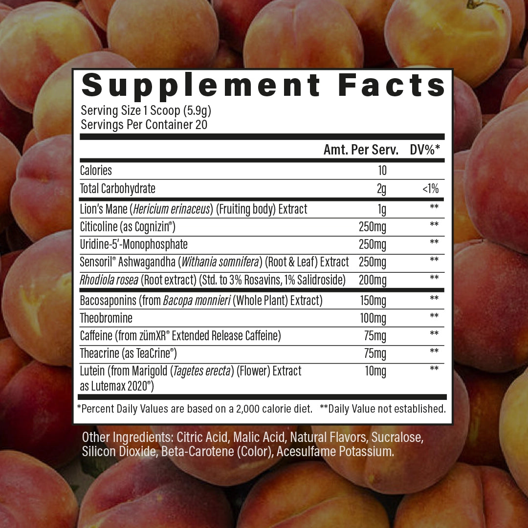 RAW Steady State Peach - tabla nutrimental
