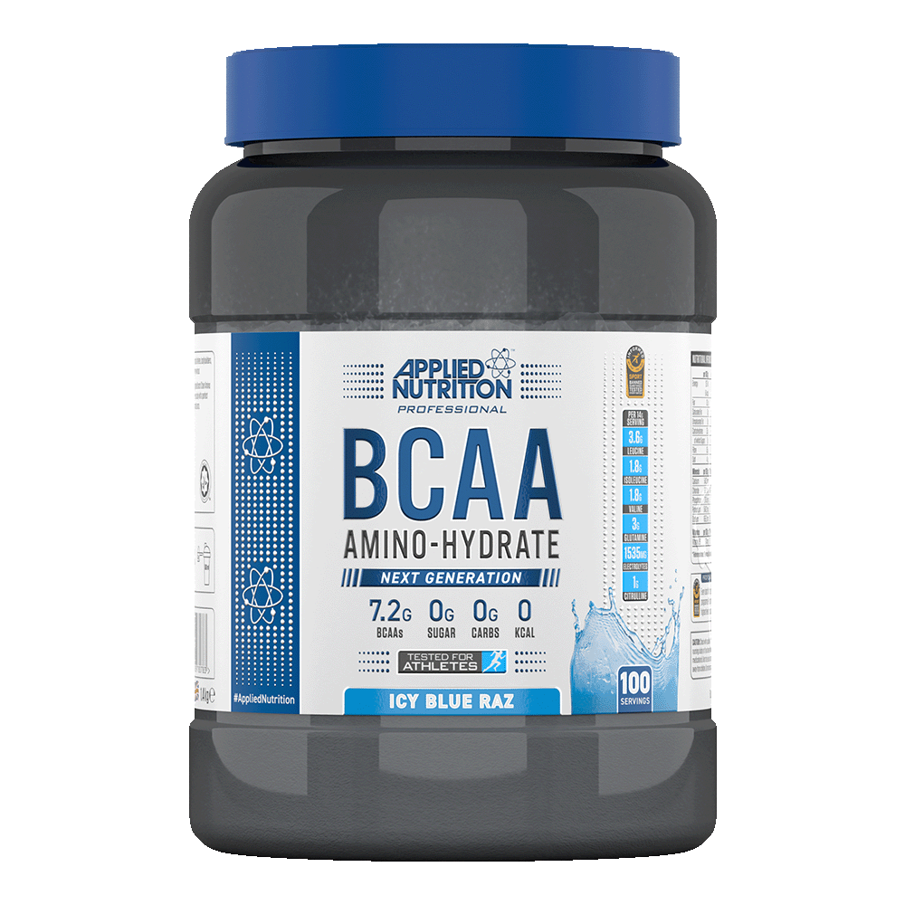 Applied Nutrition BCAA Amino Hydrate Icy Blue Raz 100 servicios - frontal