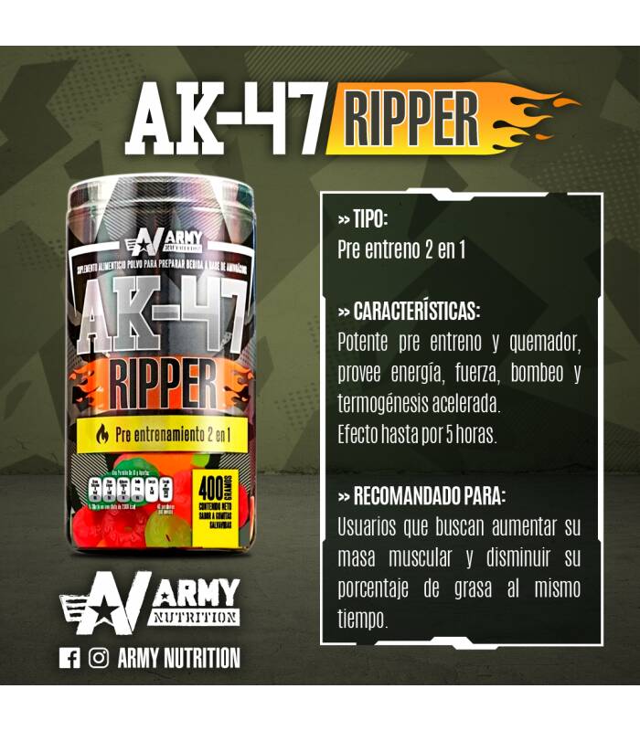 AK47 Ripper Army Nutrition Gomitas 400 g - frontal