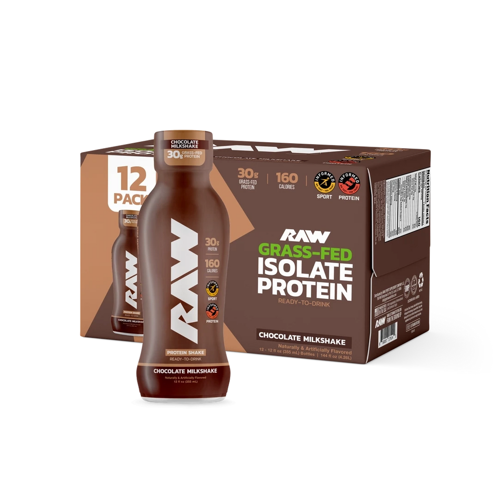 RAW Isolate Protein Drink Chocolate Milkshake 12 oz - frontal