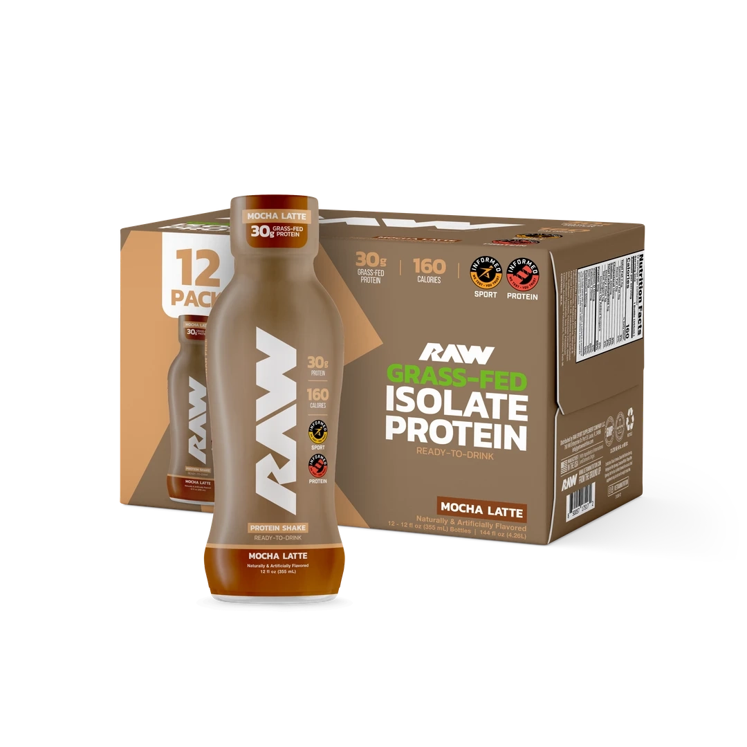 RAW Isolate Protein Drink Mocha Latte 12 oz - frontal
