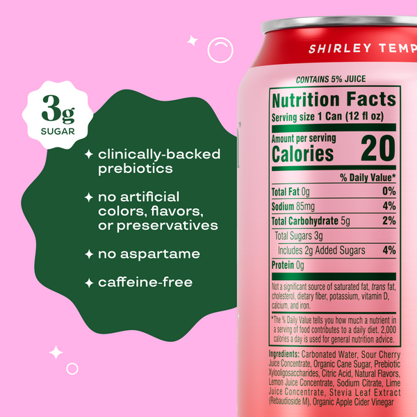 Bloom Pop Shirley Temple 12 oz - tabla nutrimental