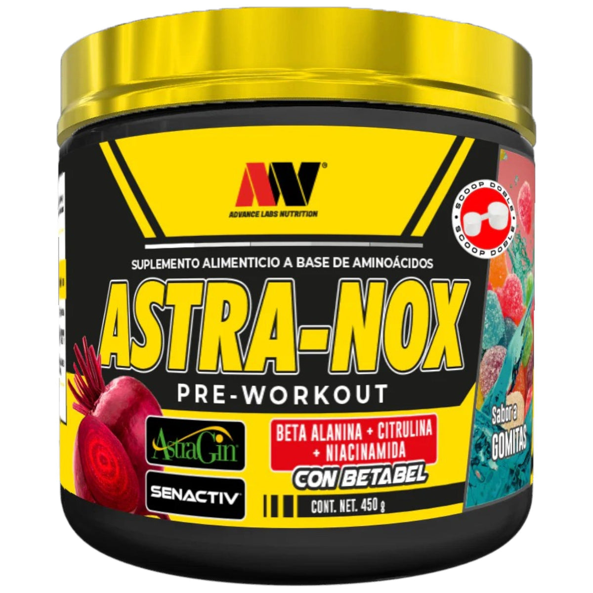 Advance Nutrition Astra-Nox Pre-Workout sabor gomitas