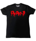 RAW playera negra con letras rojas talla M