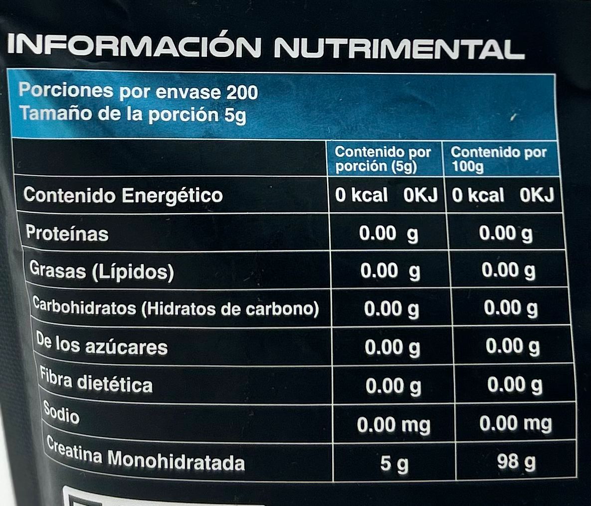 Creatina Blue 200 Servicios | Bolsa de Creatina