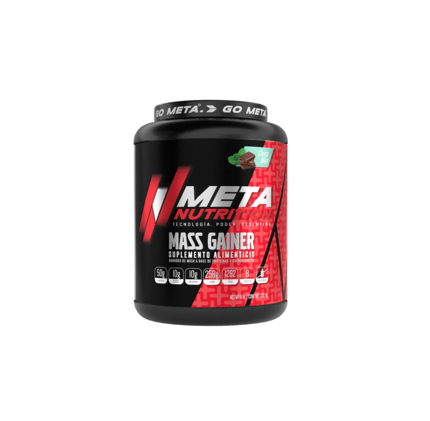 Mass Gainer 6LB 8 Servicios Meta Nutrition  Fórmula Alta en Calorías con Proteínas de Suero y Caseína para Ganar Peso