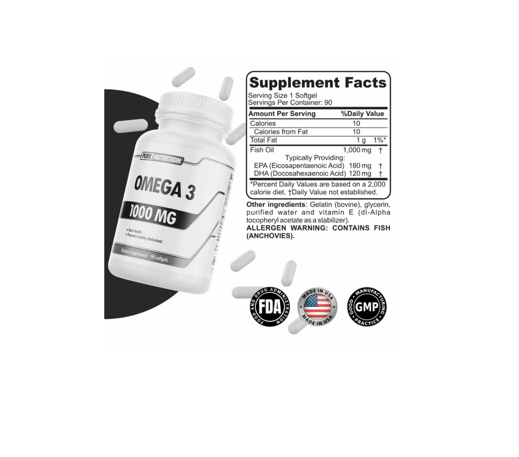 Pure Nutrition Omega 3 | 1 g | 90 Cápsulas