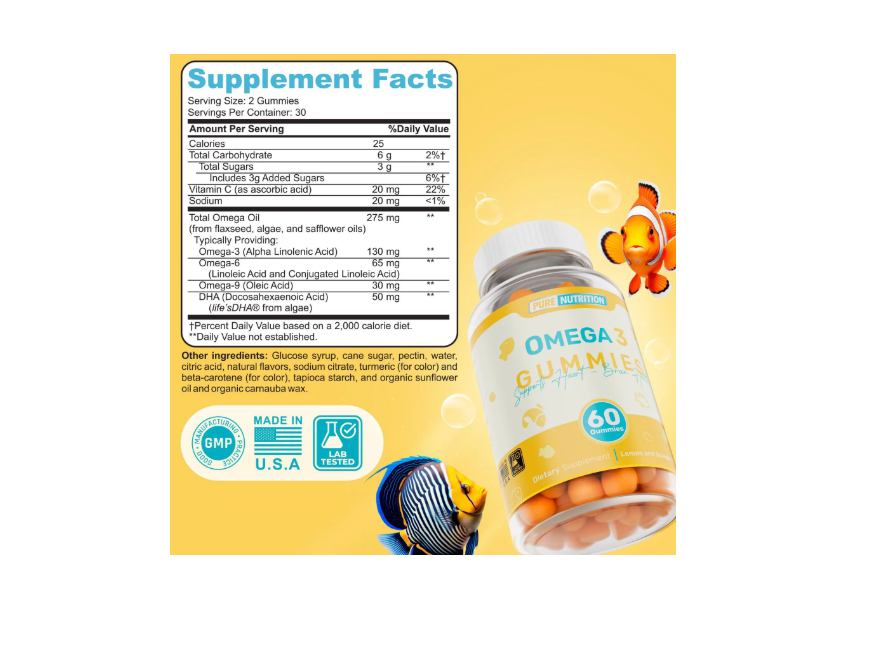 Pure Nutrition Omega 3 | 60 Gomitas