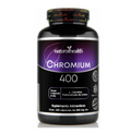 Natural Health Chromium 400 | L-Carnitina + Cromo | 120 Cápsulas