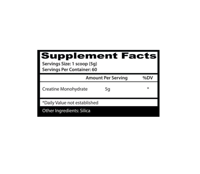 Creatina Monohidratada 60 Servings Insane Labz  Sin Sabor Libre de Gluten y Lactosa para Estilo de Vida Activo