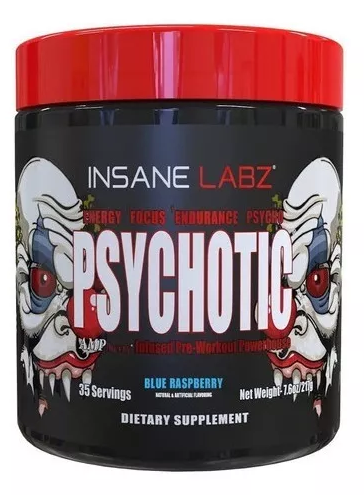 PSYCHOTIC ROJO 35 SERVICIOS INSANE LABZ Suplemento Pre Entreno Ultra Potente para Rendimiento Físico y Energía Máxima