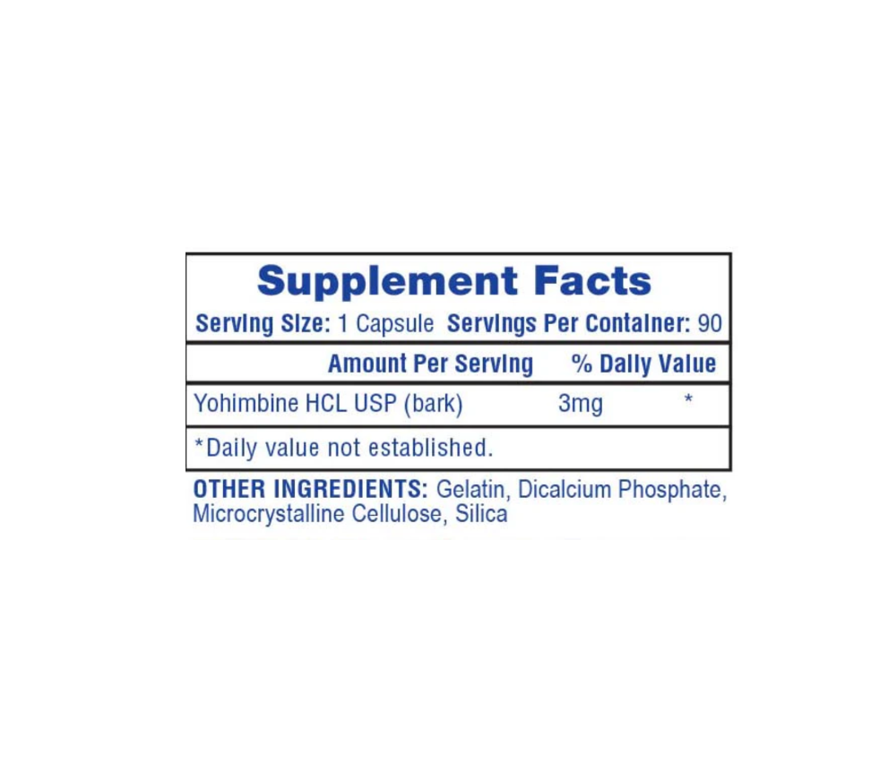 Hi-Tech Pharmaceuticals Yohimbine HCL | 90 Cápsulas